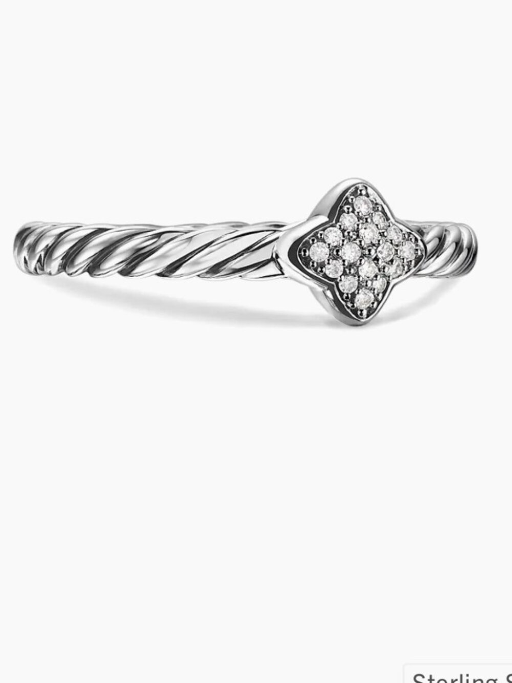 David Yurman  Cable Collectibles Quatrefoil Stack Ring in Sterling Silver